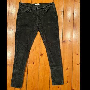 Levi’s 710 Super Skinny - Size 32 - Dark Grey/Olive Corduroy